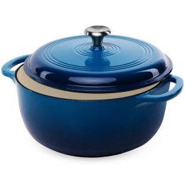 6 Quart Large Blue Enamel Cast-Iron Dutch Oven Kitchen Cookware *No bulk pricing*