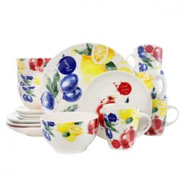 ..Elama's Tuscan Amore 16 Piece Luxury Dinnerware Set with Complete Place Settings for 4 *Bulk Pricing